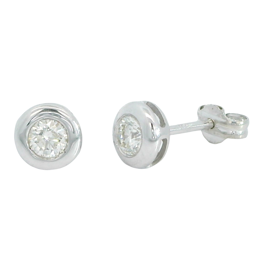 PENDIENTES CHATON FUNDICION  6MM. BRILLANTES H-SI1  0.32 CT TW