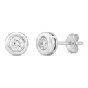PENDIENTES CHATON FUNDICION  6MM. BRILLANTES H-SI1  0.40 CT TW