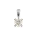 5MM DIAMOND PENDANT.QUALITY SI.COLOR H.0.25 CT.WHITE GOLD