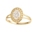 10MM OVAL RING WITH 7x5MM CZ.