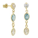 PENDIENTES LARGOS 24MM CON 1 PIEDRA EN COLOR AGUA MARINA
