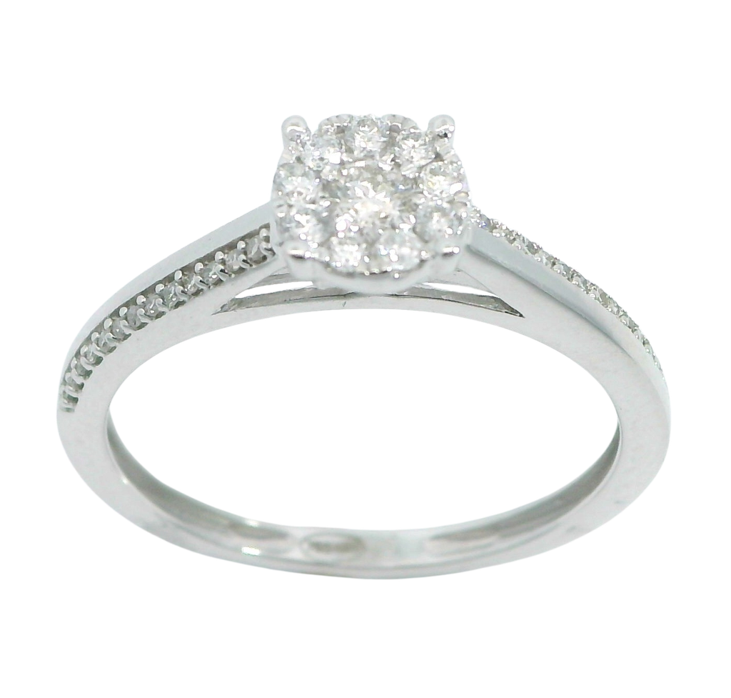 SORTIJA CUAJO BRILLANTES SI1-H .0.26 CT TW.