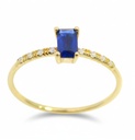 5x3MM NANO SAPPHIRE AND CZ RING.9 KARAT