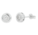 PENDIENTES CHATON FUNDICION  6MM. BRILLANTES H-SI1  0.50 CT TW