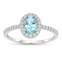 WHITE GOLD DIAMOND AND AQUAMARINE RING.QUALITY VSI.COLOR H,0.22 CT TW OF DIAMOND.0.42 CT AQUAMARINE