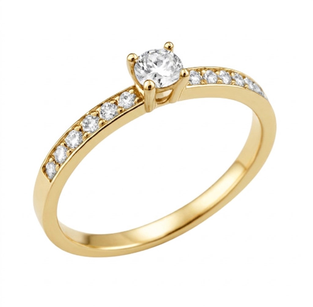 WHITE GOLD DIAMOND RING.QUALITY SI,COLOR H.0.30 CT TW