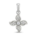 DIAMOND FLOWER PENDANT.0.07 CT TW.WHITE GOLD