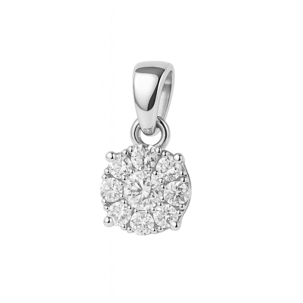 5x5MM ROUND DIAMOND PENDANT.QUALITY SI,COLOR H.0.046 CT TW.