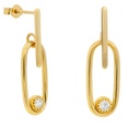 25MM LINK DANGLING EARRINGS WITH 3MM CZ.