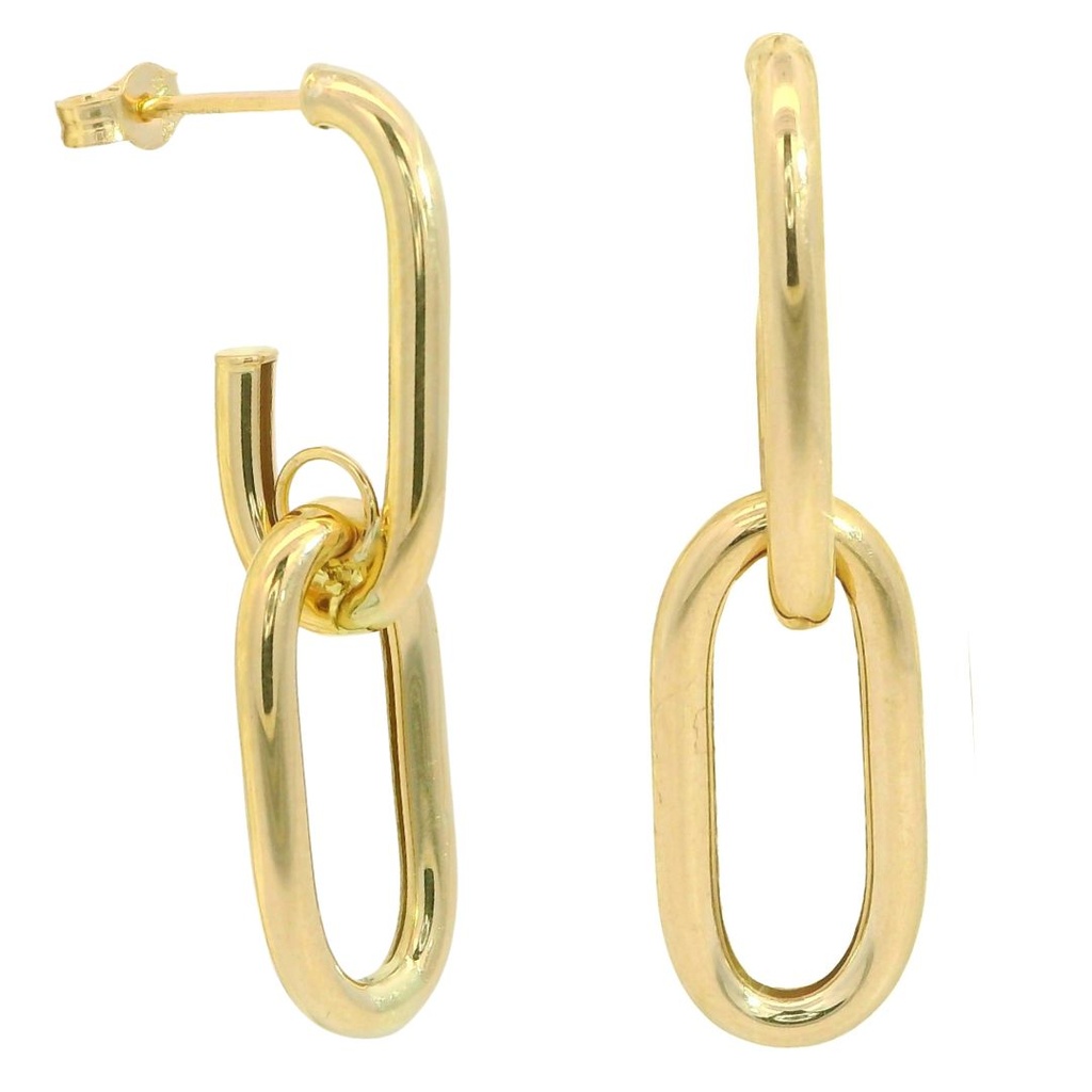 30MM TWO LINKS DANGLING EARRINGS.