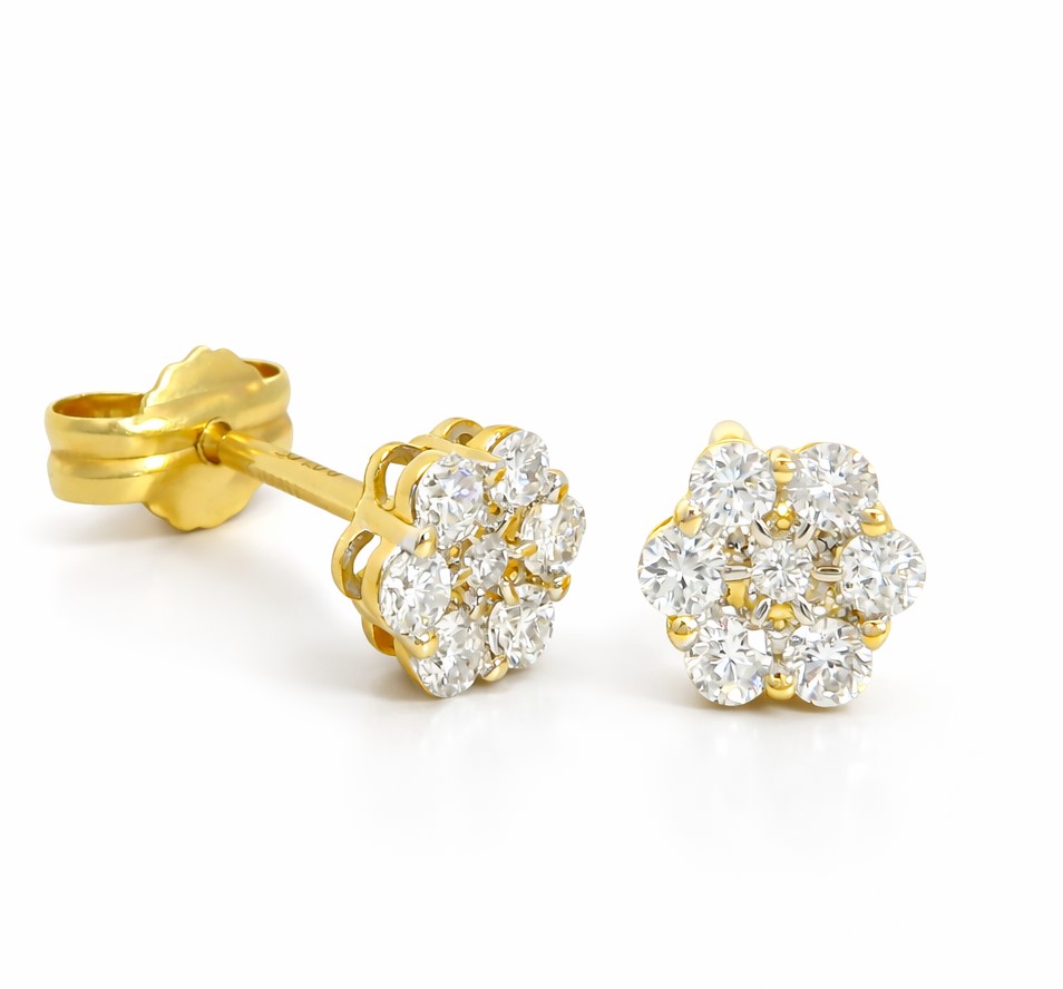 PENDIENTES BRILLANTES Di 17 RD 0.04 DI 6 RD SI H 0.13 6 RD 0.01 CT.0.18 CT TW