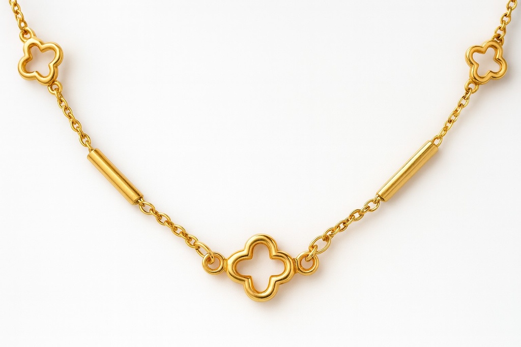 TUBES AND FLOWERS NECKLACE.45CM.