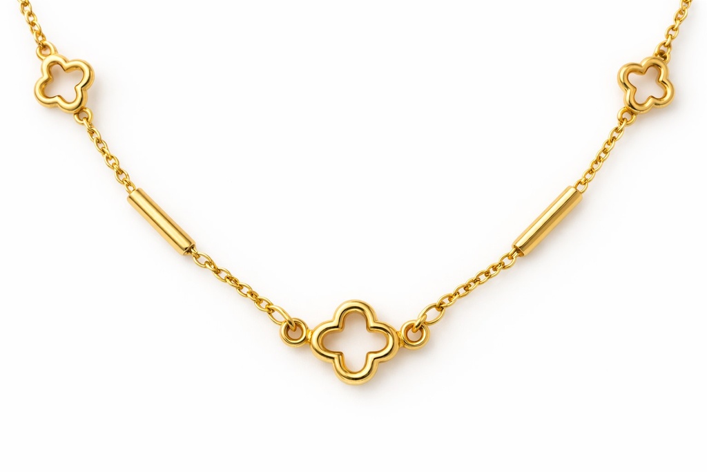 TUBES AND FLOWERS NECKLACE.45CM.