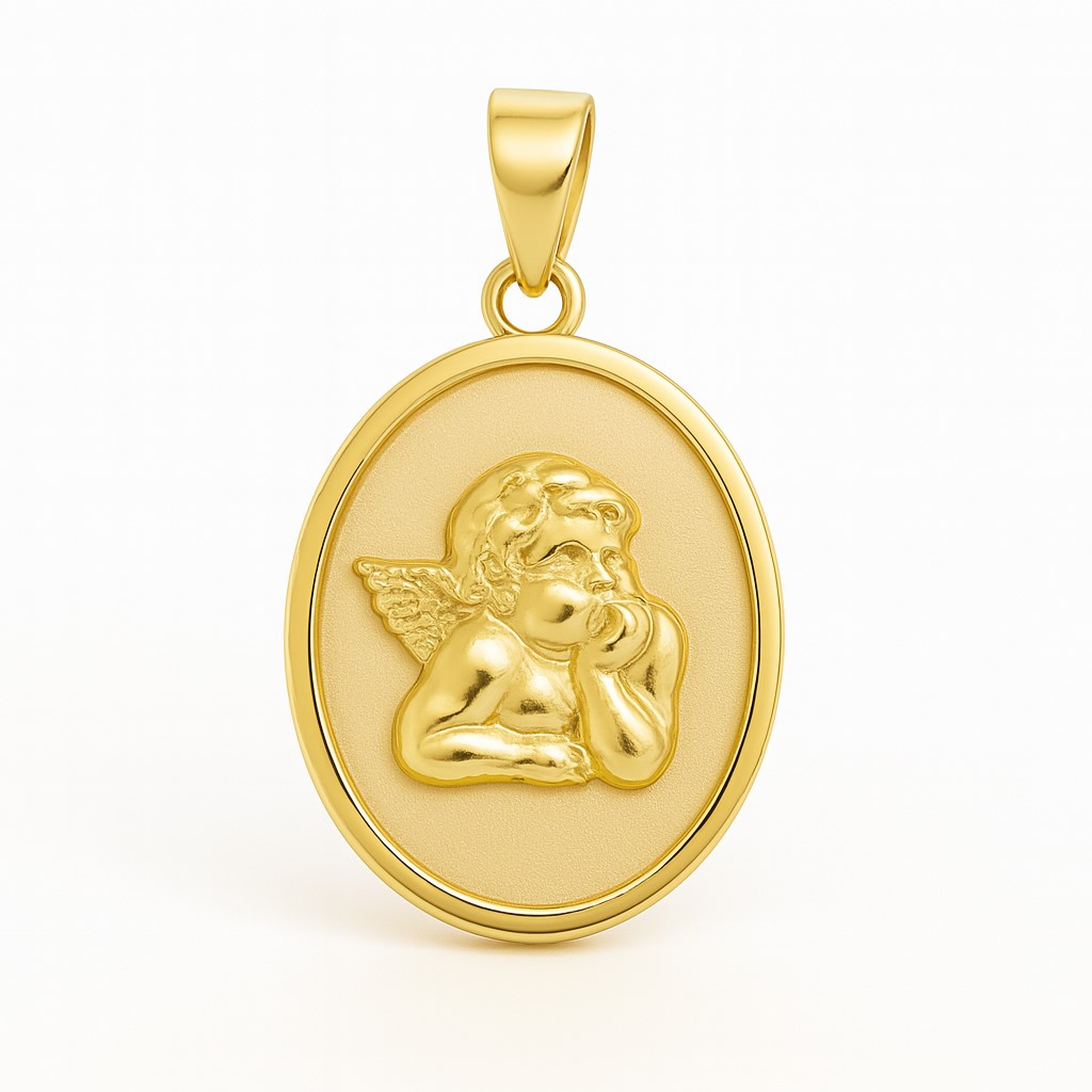 COLGANTE OVAL ANGELITO BURLON.16 X 13 MM.