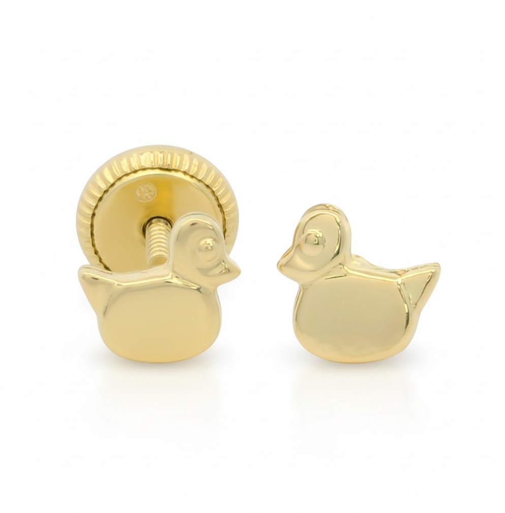 4.5MM DUCKLING BABY EARRINGS.SCREW BACK.