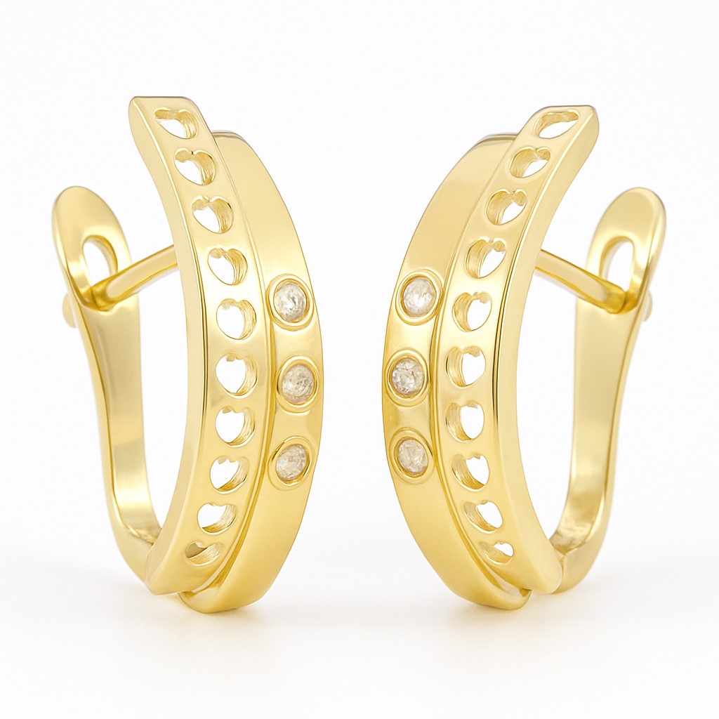 LEVERBACK EARRINGS WITH CZ.