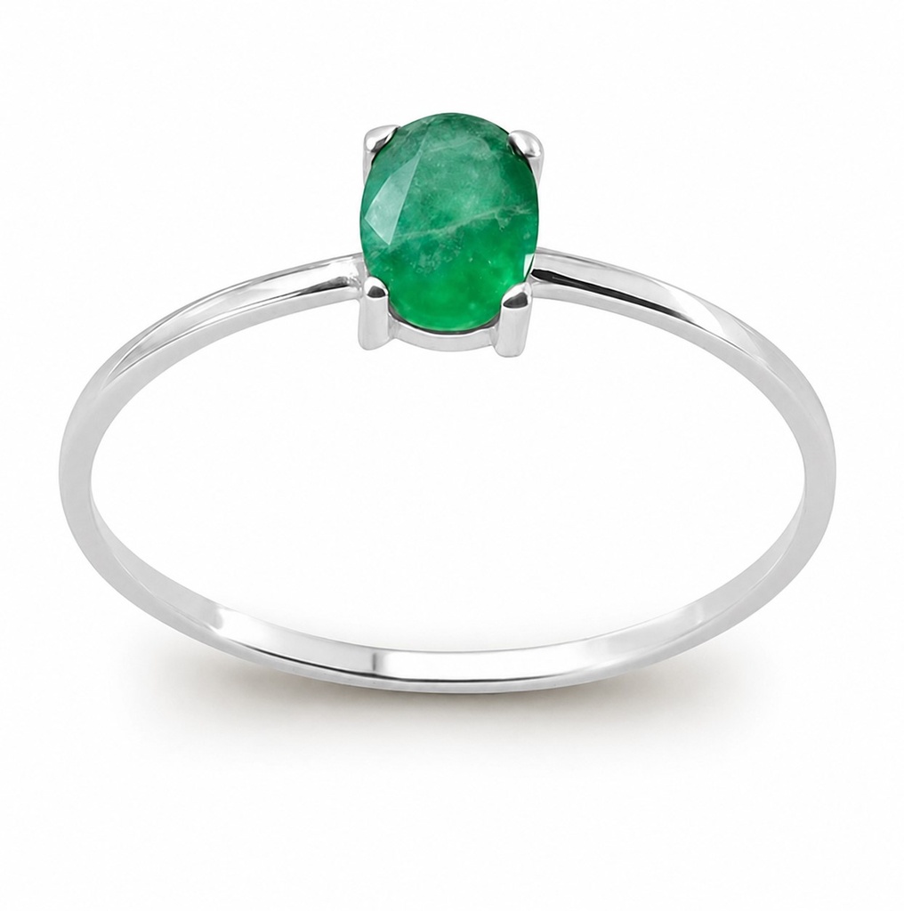 SORTIJA ESMERALDA OVAL DE 6x4MM 0.53 CT OB