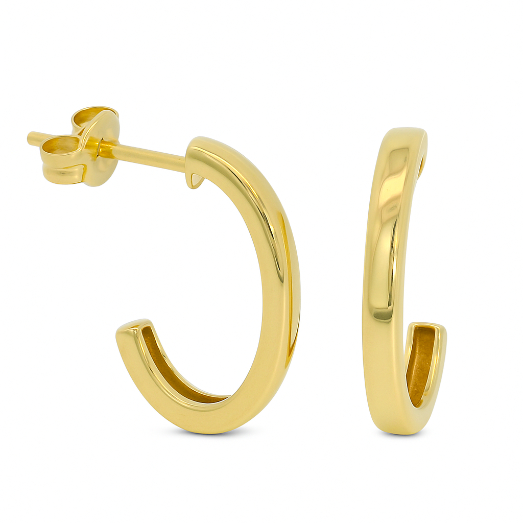 HOOP EARRINGS.14MM.PUSHBACK.