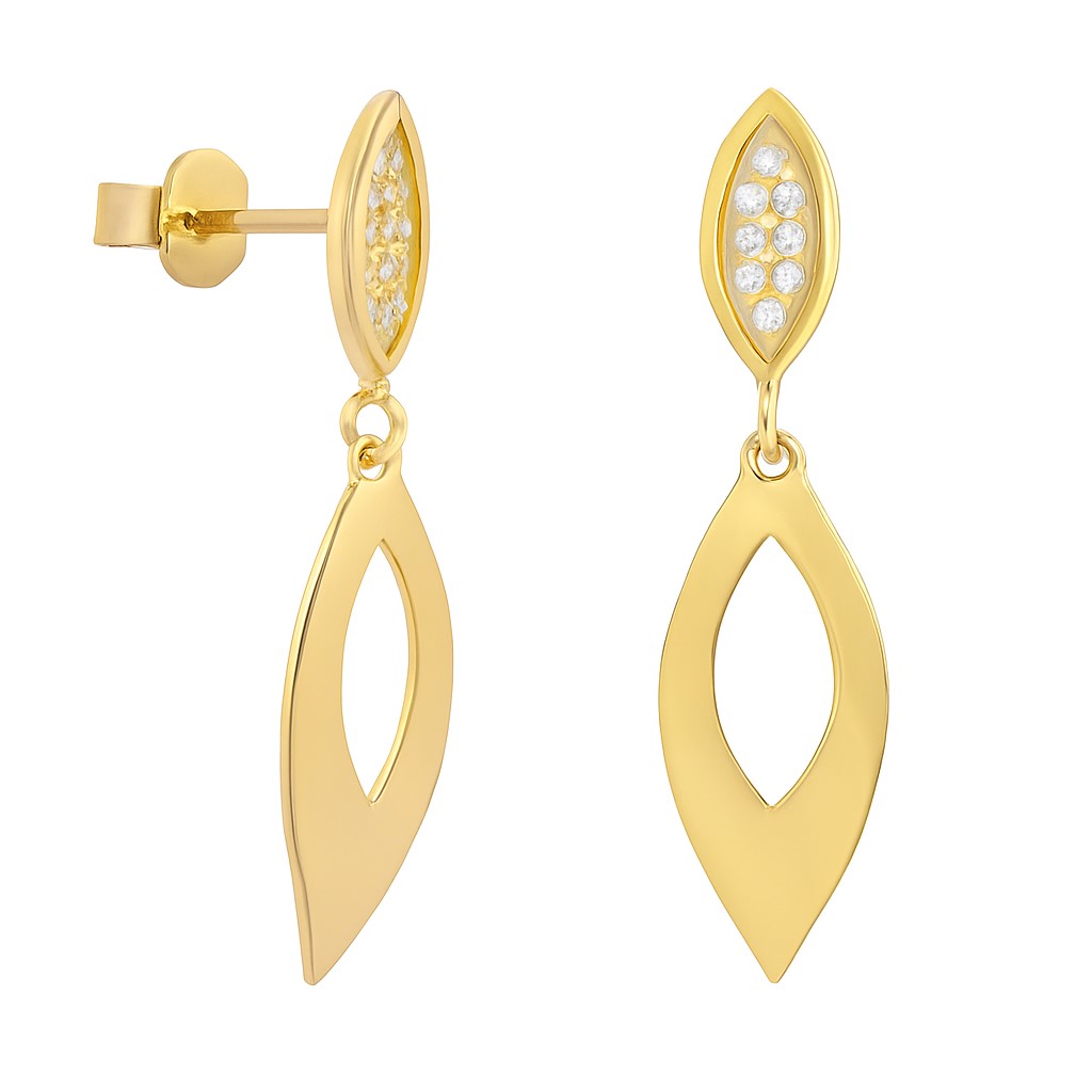 23x6MM DANGLING EARRINGS WITH CZ.