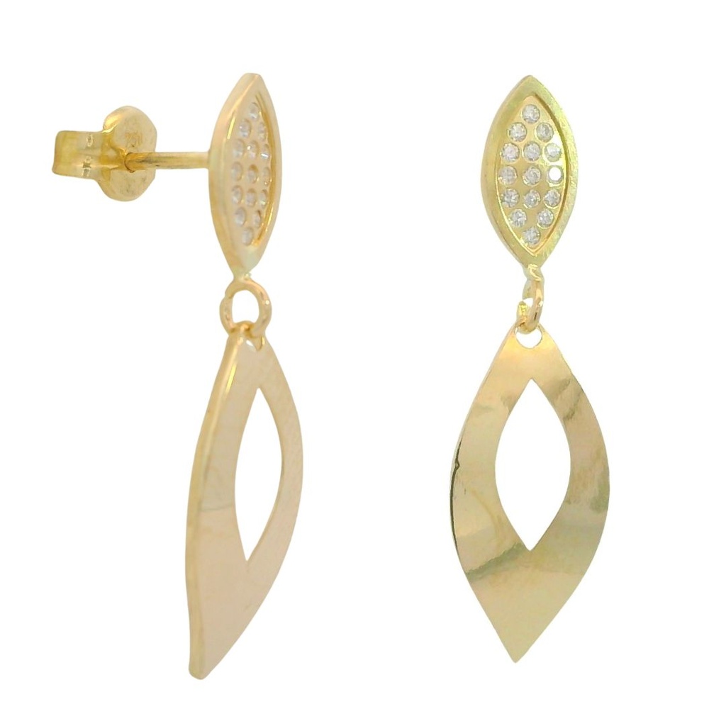 23x6MM DANGLING EARRINGS WITH CZ.