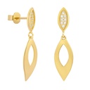 PENDIENTES LARGOS 25x6MM CON CIRCONITAS. PRESION