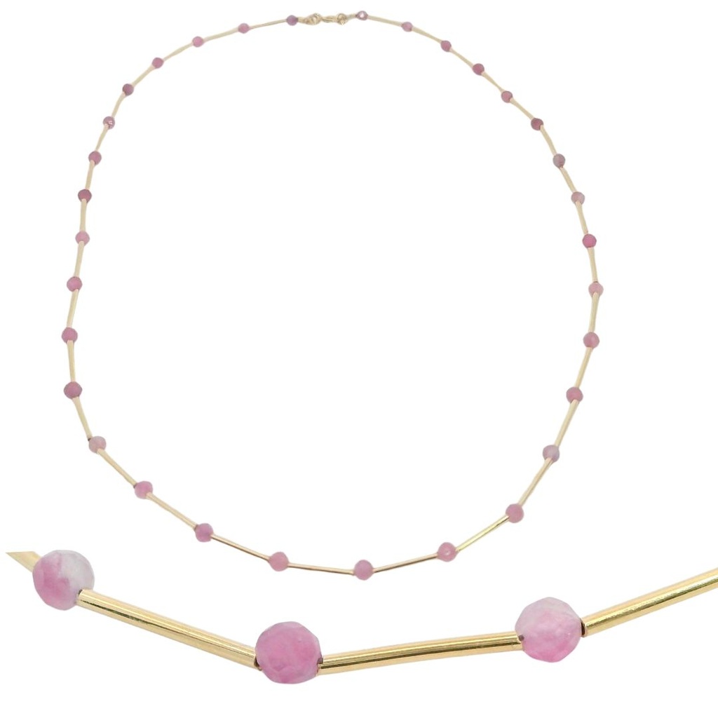 GOLD TUBES AND TOURMALINE NECKLACE