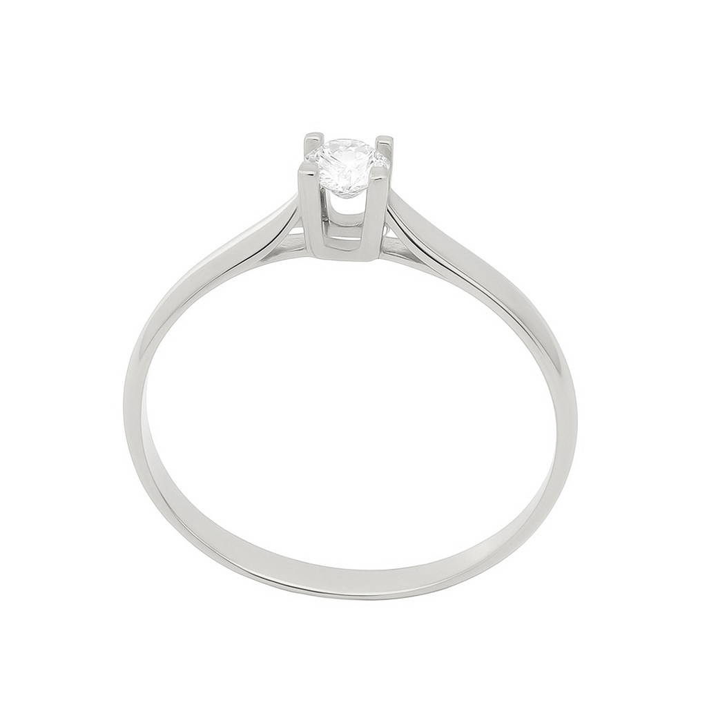 3MM DIAMOND WHITE GOLD SOLITAIRE RING.QUALITY VS.COLOR H.0.11 CT