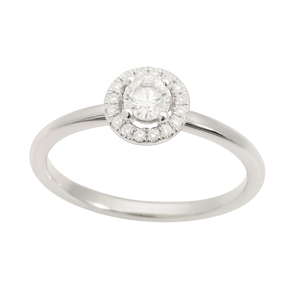 WHITE GOLD DIAMOND RING.QUALITY HS.COLORH.0.15 CT TW