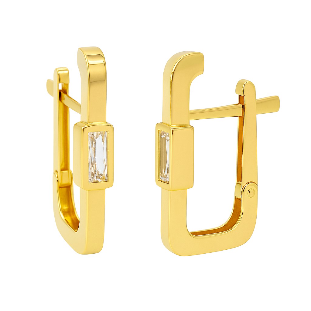 18x3MM LEVERBACK EARRINGS WITH CZ