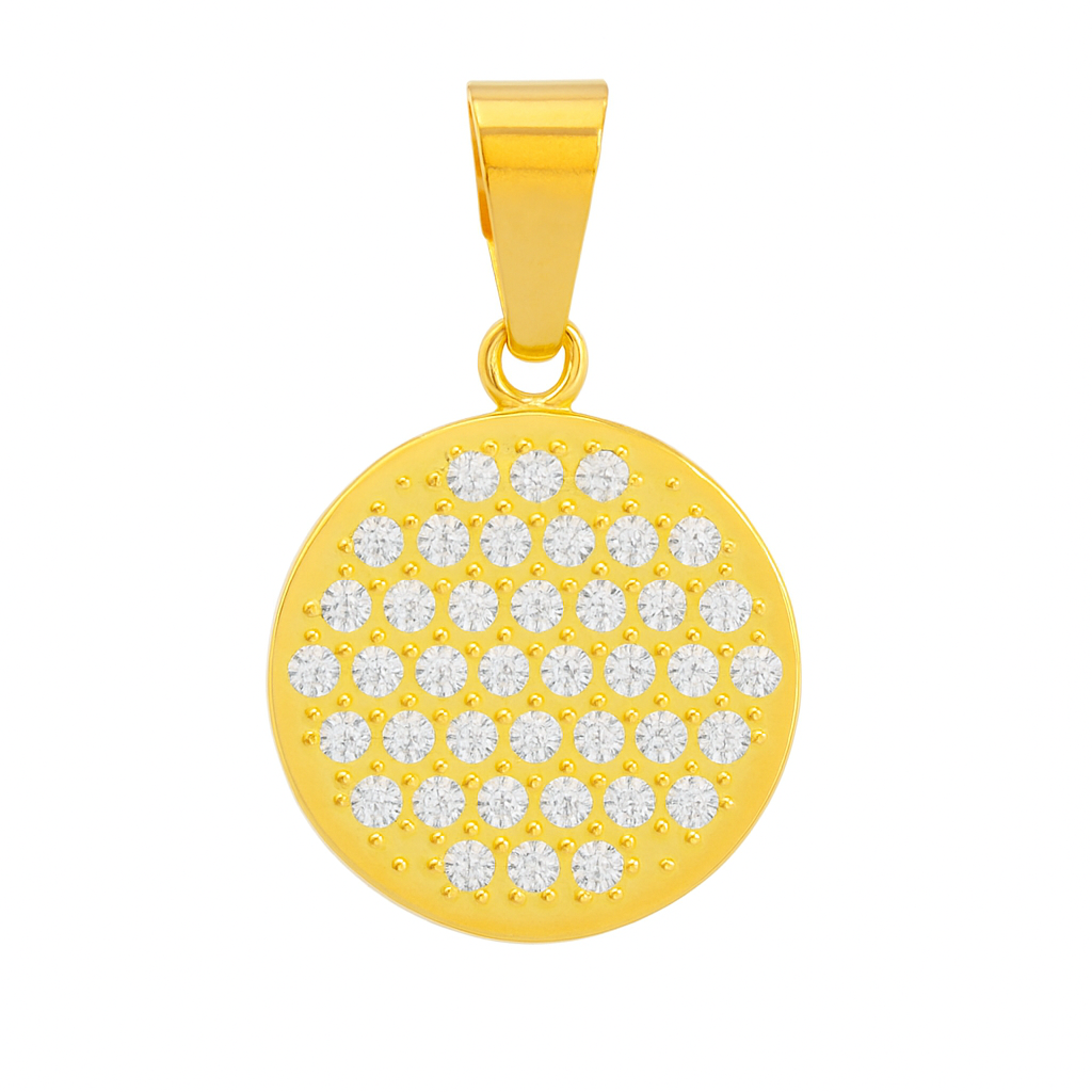 15MM ROUND PENDANT WITH CZ