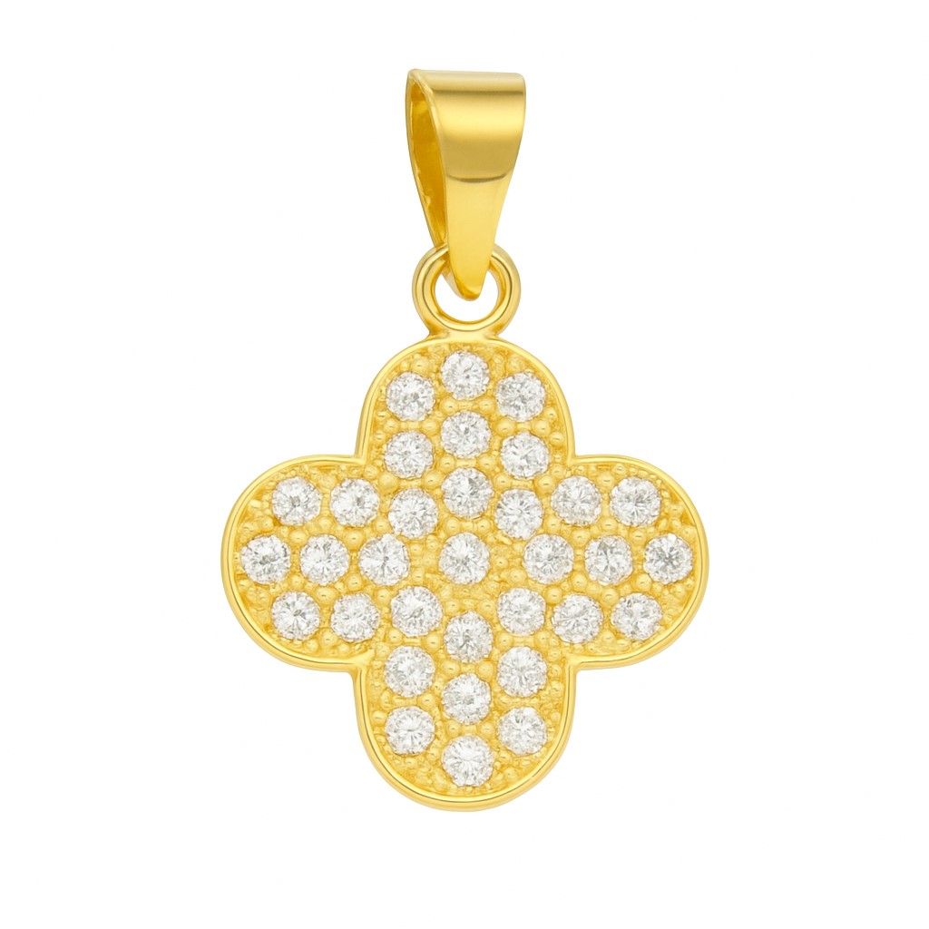 15MM FLOWER PENDANT WITH CZ