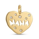 COLGANTE CORAZON MAMA CON  CIRCONITAS.14x15MM 9KILATES