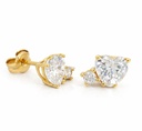 6MM HEART CZ STUD EARRINGS.9 KARAT GOLD