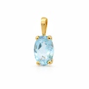 7x5MM BLUE TOPAZ PENDANT.9 KARAT GOLD 