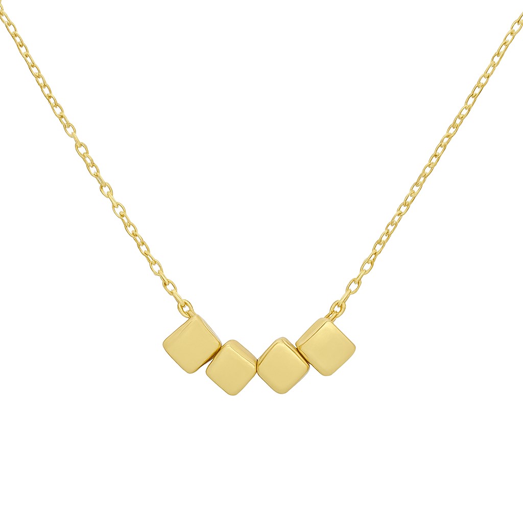 4 GOLD CUBES NECKLACE