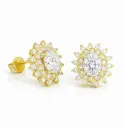 PENDIENTES CUAJO CIRCONITA  DE 5x4MM.9 KILATES