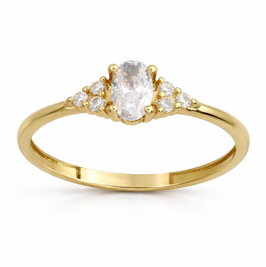5x3MM OVAL CZ 9 KARAT GOLD RING