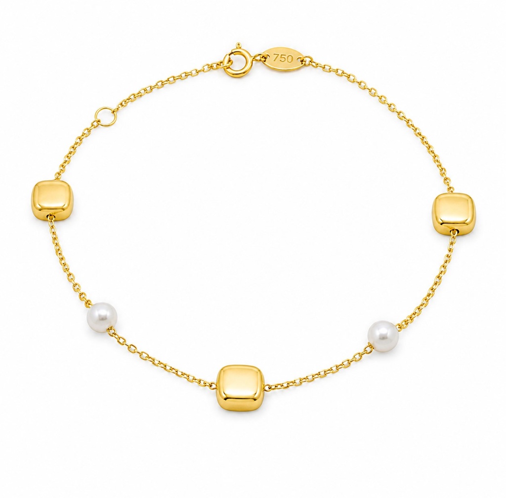 CUBES AND FRESHWATER PEARLS BRACELET 