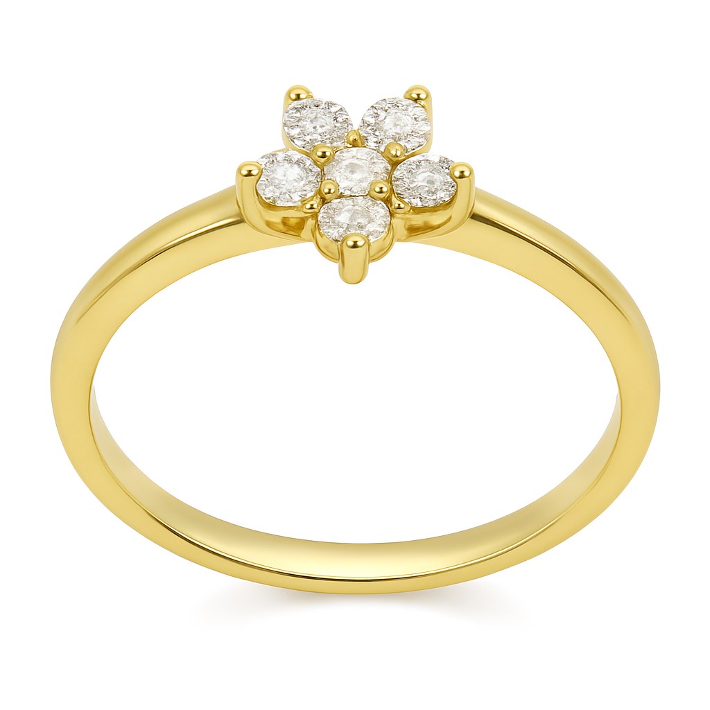 DIAMOND RING.QUALITY SI.COLOR H.0.25 CT TW