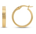 18x3MM CARVED HOOP EARRINGS.9 KARAT