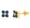 DIAMOND AND SAPPHIRE STUD EARINGS.0.72 CT TW SAPPHIRE