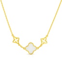 MOTHER OF PEARL FLOWER NECKLACE.45CM LENGHT