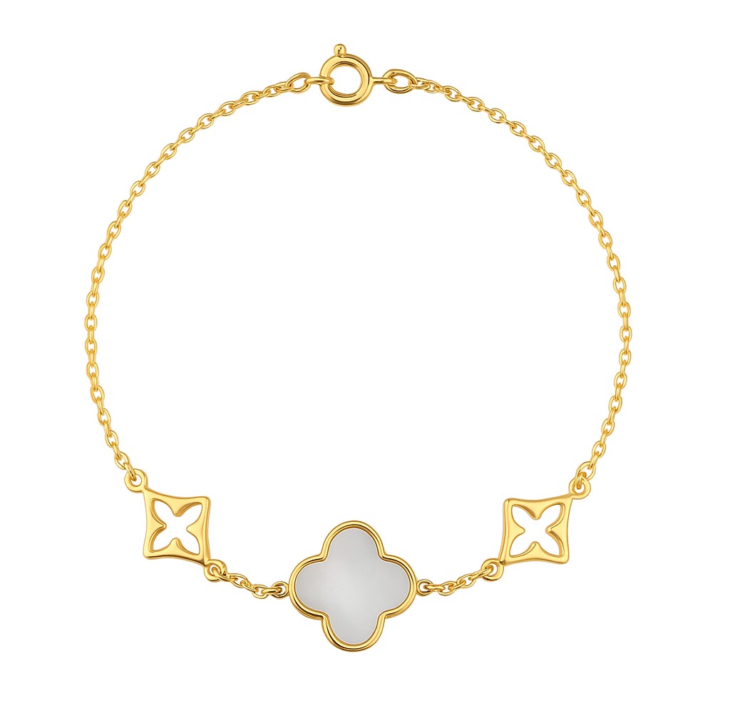 PULSERA FLORES Y NACAR.17CM.