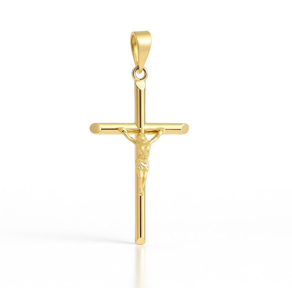 CRUZ TUBO CON CRISTO 21x16x2MM