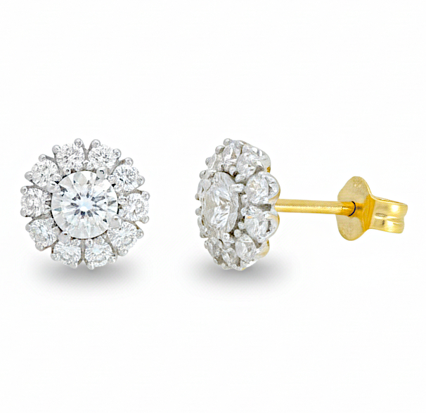 DIAMOND STUD EARRINGS.H SI.0.51 CT TW