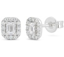 WHITE GOLD SQUARE STUD EARRINGS WITH DIAMONDS.QUALITY SI,COLOR H.0.34 CT TW