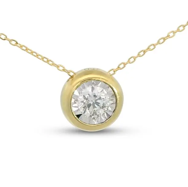 7MM NECKLACE.0.16 CT H-SI DIAMOND