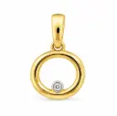 COLGANTE REDONDO 1 BRILLANTE DE  0.003 CT.11MM(14MM CON LA REASA)