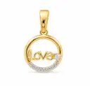COLGANTE "LOVE" REDONDO 5 BRILLANTE DE  0.013  DI 1RD VSI H 0.017CT TW.17MM CON LA REASA