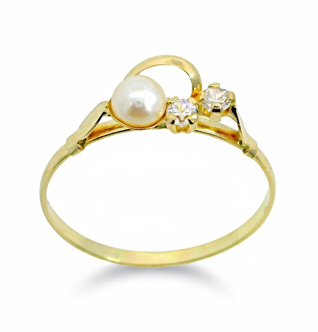 FRESHWATER PEARL AND CZ FIRST COMMUNION RING